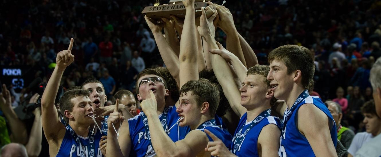 2018 Ponca boys state basketball champions.